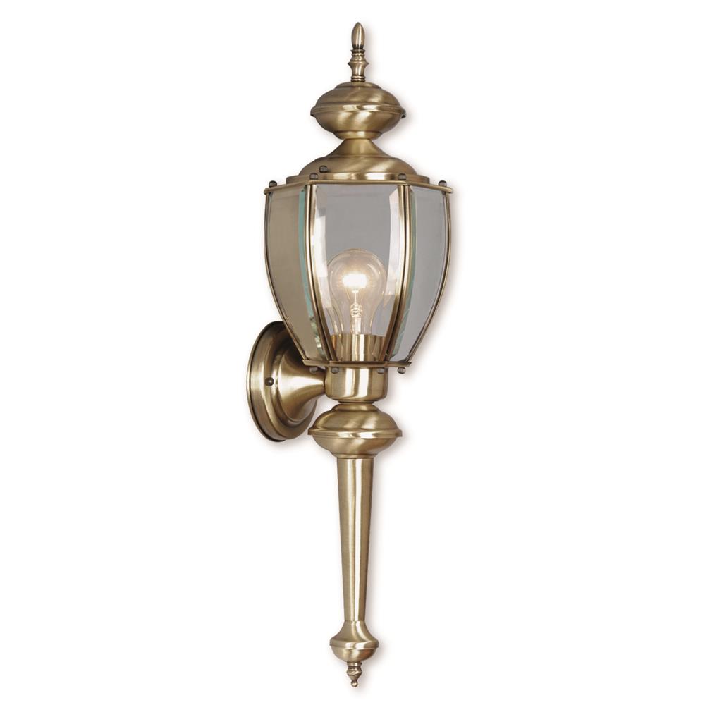 Livex 2112-01 Limited Outdoor Lanterns Outdoor Wall Lantern in Antique Brass